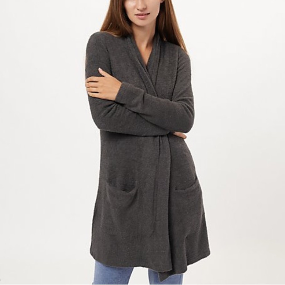 Barefoot Dreams CozyChic Lite Long Weekend Carbon Cardigan S
